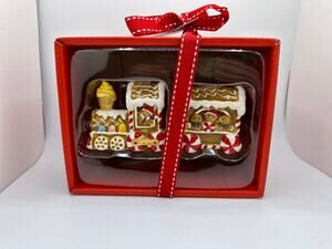 Blue Sky Gingerbread Train Salt & Pepper Shaker Set